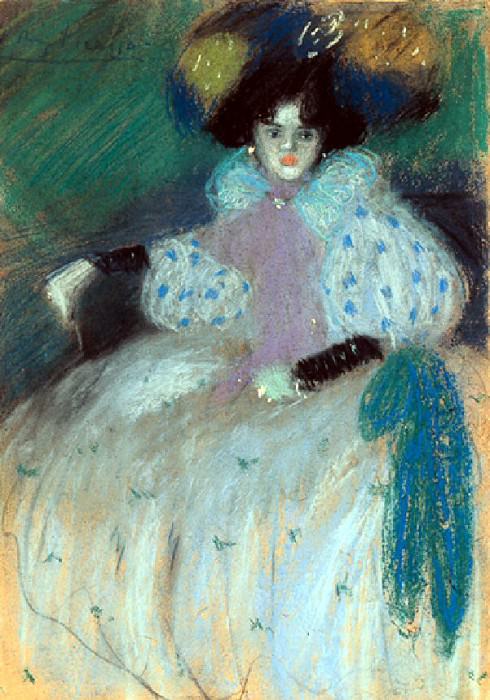 1901 Femme assise, Пабло Пикассо (1881-1973) Период: 1889-1907