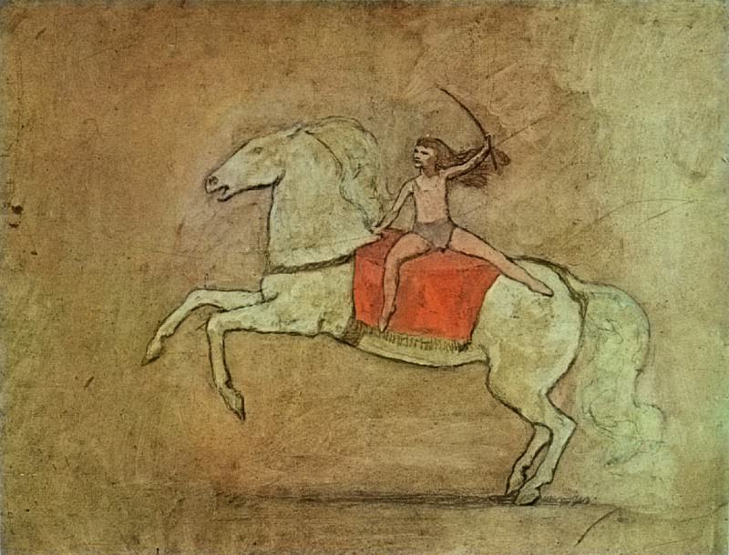 1905 Equestrienne Е cheval, Пабло Пикассо (1881-1973) Период: 1889-1907