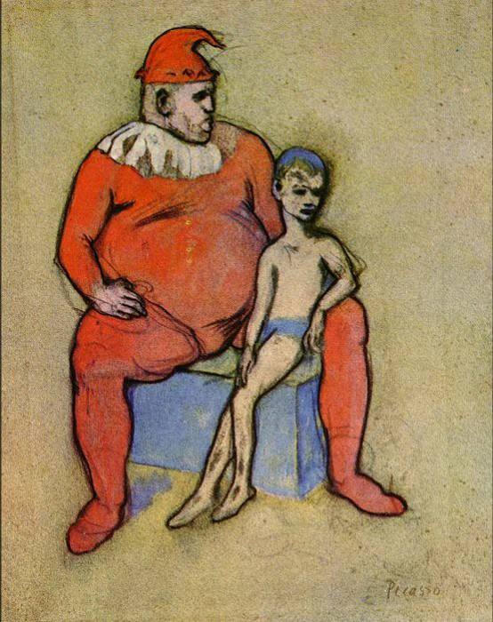 1905 Bouffon et jeune acrobate, Пабло Пикассо (1881-1973) Период: 1889-1907