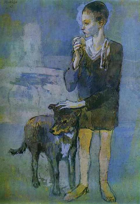 1905 GarЗon avec un chien, Пабло Пикассо (1881-1973) Период: 1889-1907