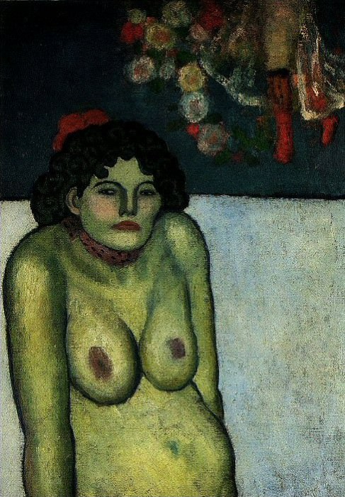 1901 Femme nue assise, Пабло Пикассо (1881-1973) Период: 1889-1907