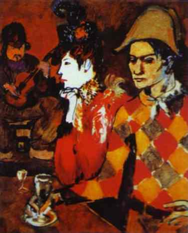 1905 Au Lapin Agile ou Arlequin avec un verre, Пабло Пикассо (1881-1973) Период: 1889-1907