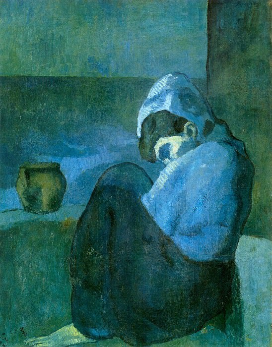 1902 Femme assise au capuchon, Пабло Пикассо (1881-1973) Период: 1889-1907