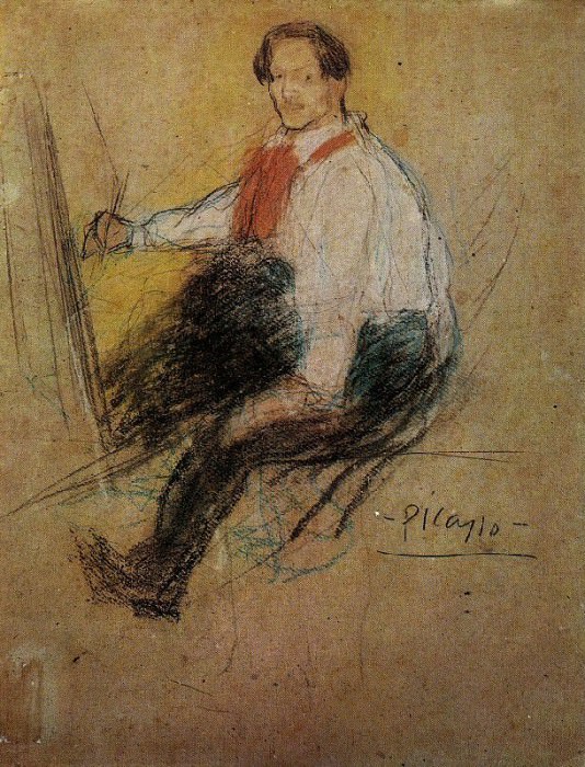 1901 Autoportrait Yo [Рtude], Пабло Пикассо (1881-1973) Период: 1889-1907