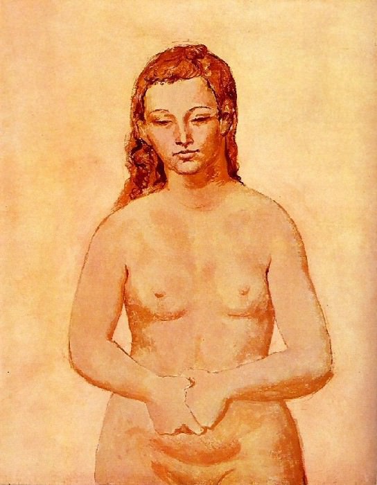 1906 Nu aux mains jointes, Пабло Пикассо (1881-1973) Период: 1889-1907