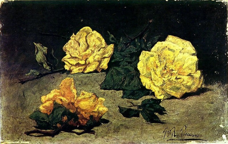 1898 Trois roses, Пабло Пикассо (1881-1973) Период: 1889-1907