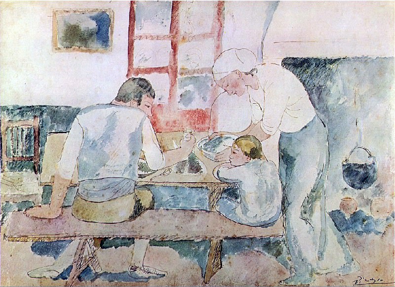 1903 Heure du dМner , Пабло Пикассо (1881-1973) Период: 1889-1907