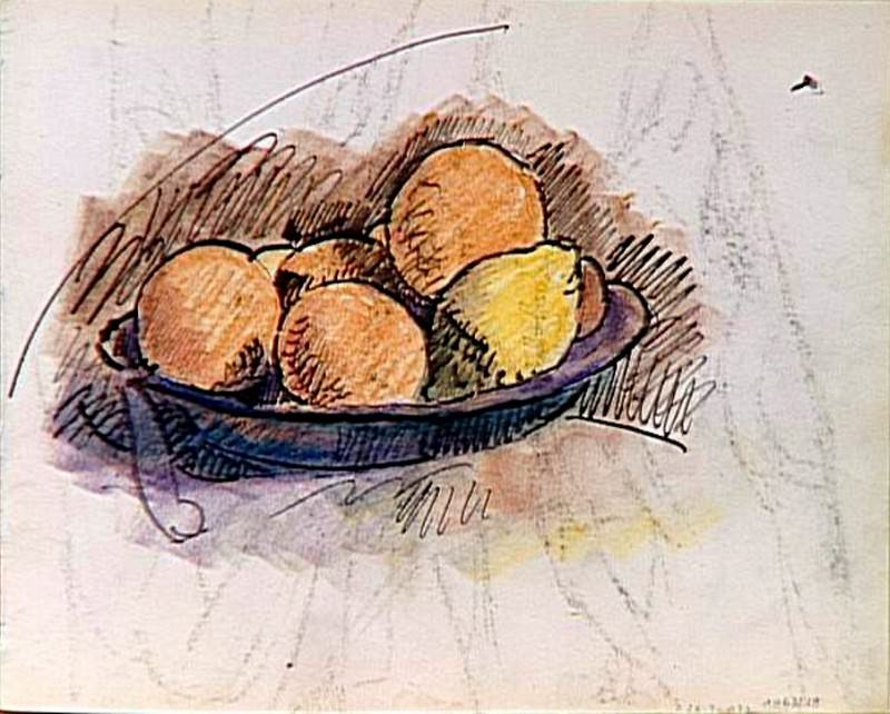 1907 Рtude pour la nature morte , Пабло Пикассо (1881-1973) Период: 1889-1907