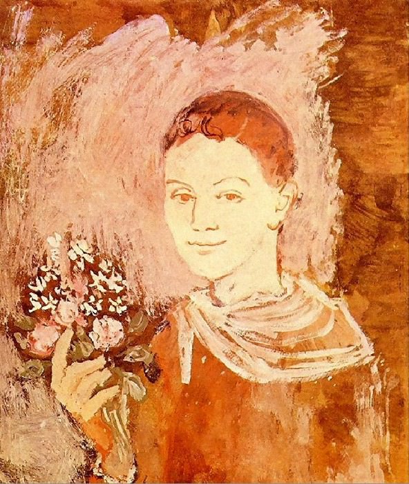 1905 GarЗon avec un bouquet de fleurs, Пабло Пикассо (1881-1973) Период: 1889-1907