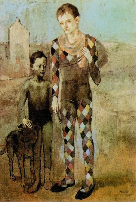 1905 Deux saltimbanques avec un chien, Пабло Пикассо (1881-1973) Период: 1889-1907