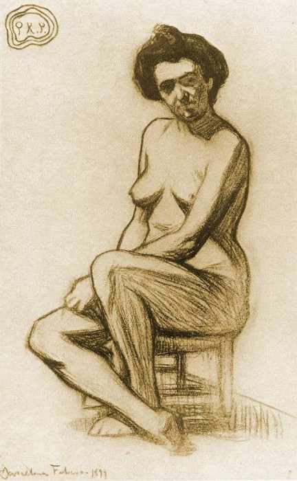 1899 Femme nue assise2, Пабло Пикассо (1881-1973) Период: 1889-1907