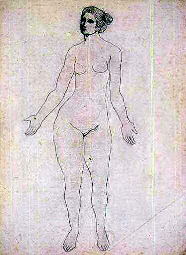 1903 Etude de nu debout, Пабло Пикассо (1881-1973) Период: 1889-1907