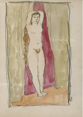 1905 Femme debout, Пабло Пикассо (1881-1973) Период: 1889-1907
