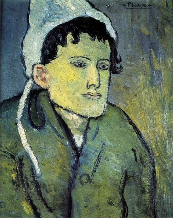 1901 Femme au bonnet, Пабло Пикассо (1881-1973) Период: 1889-1907