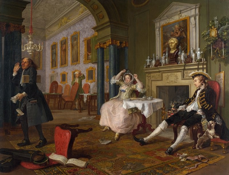 William Hogarth – Marriage A-la-Mode – 2, The Tete a Tete, Part 6 National Gallery UK