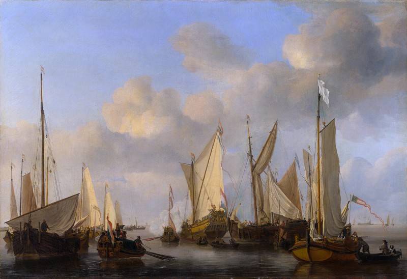 Willem van de Velde – A Dutch Yacht saluting, Part 6 National Gallery UK