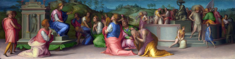 Pontormo – Josephs Brothers beg for Help, Part 6 National Gallery UK