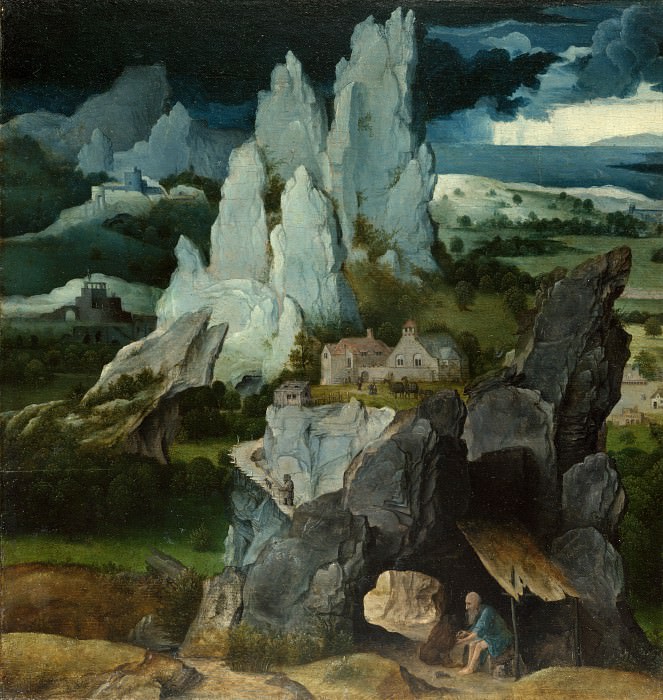 the Workshop of Joachim Patinir – Saint Jerome in a Rocky Landscape, Part 6 National Gallery UK