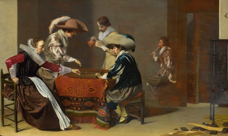 Willem Duyster – Two Men playing Tric-trac, with a Woman scoring, Part 6 National Gallery UK