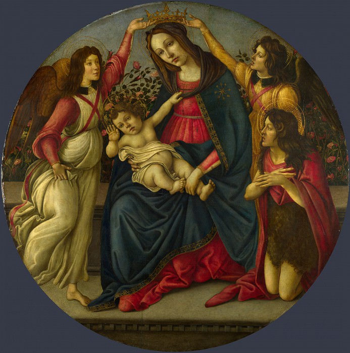 Workshop of Sandro Botticelli – The Virgin and Child with Saint John and Two Angels, Part 6 National Gallery UK
