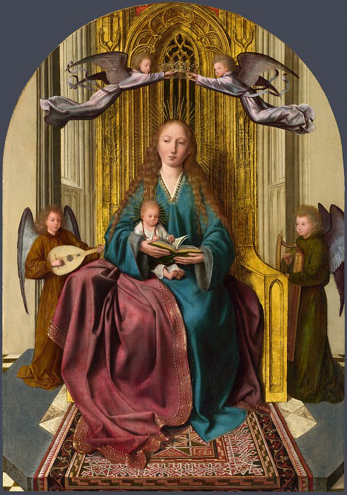 Quinten Massys – The Virgin and Child Enthroned, with Four Angels, Part 6 National Gallery UK
