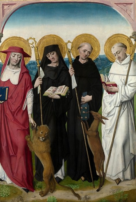 Workshop of the Master of the Life of the Virgin – Saints Jerome, Bernard, Giles and Benedict, Part 6 National Gallery UK