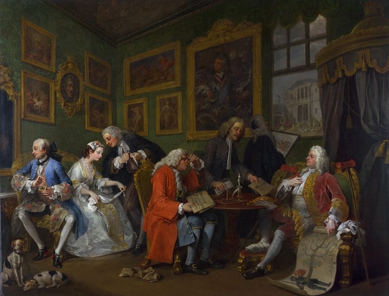 William Hogarth – Marriage A-la-Mode – 1, The Marriage Settlement, Part 6 National Gallery UK
