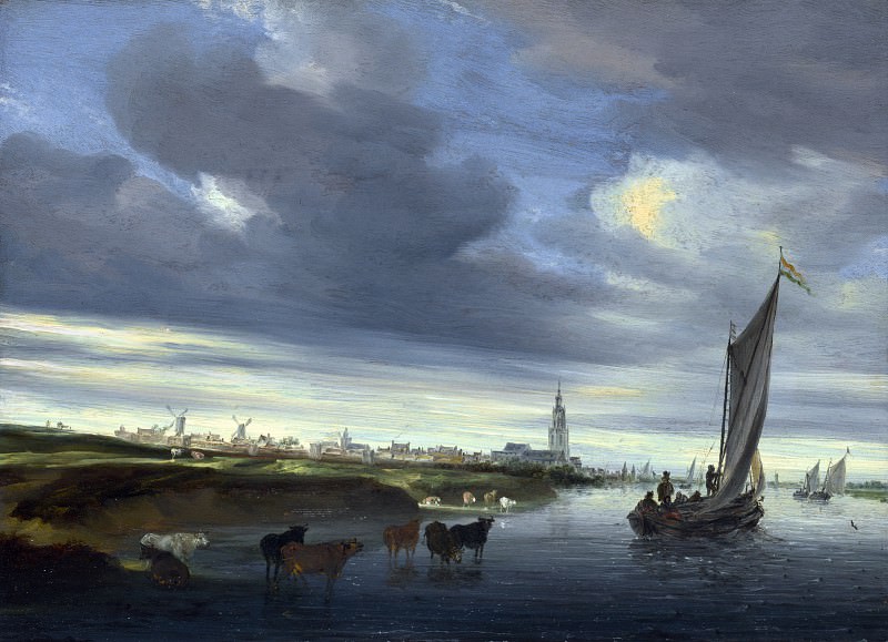 Salomon van Ruysdael – A View of Rhenen seen from the West, Part 6 National Gallery UK