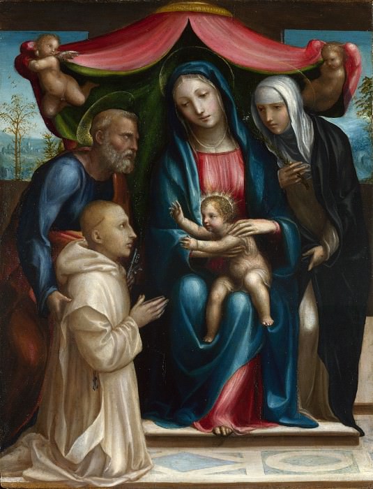 Sodoma – The Madonna and Child with Saints and a Donor, Part 6 National Gallery UK