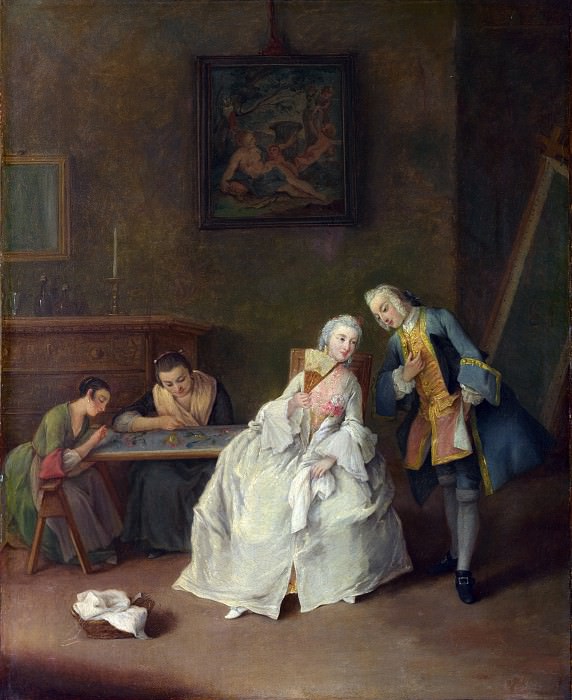 Pietro Longhi – A Lady receiving a Cavalier, Part 6 National Gallery UK