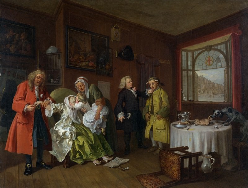 William Hogarth – Marriage A-la-Mode – 6, The Ladys Death, Part 6 National Gallery UK