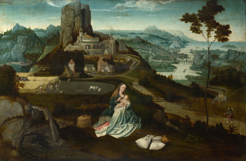 Workshop of Joachim Patinir – Landscape with the Rest on the Flight into Egypt, Part 6 National Gallery UK