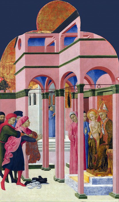 Сассетта – Алтарь из Сан Сеполькро – Отречение святого Франциска от отца земного, Часть 6 Национальная галерея