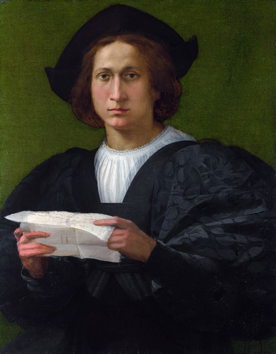 Rosso Fiorentino – Portrait of a Young Man holding a Letter, Part 6 National Gallery UK