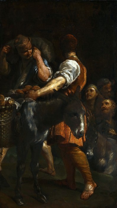 Giuseppe Maria Crespi – Peasants with Donkeys, Part 6 National Gallery UK