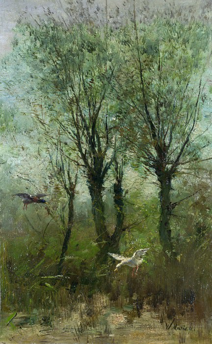 Виллем Марис – Утки, слетающиеся к пруду, Часть 6 Национальная галерея
