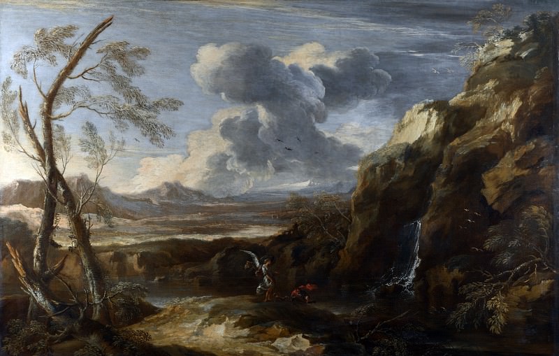 Сальватор Роза – Пейзаж с Товией и ангелом, Часть 6 Национальная галерея