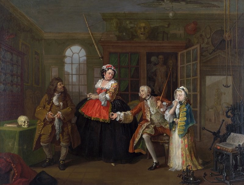 Уильям Хогарт – Модный брак III – Визит к шарлатану, Часть 6 Национальная галерея