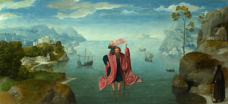 Style of the Master of the Female Half-Lengths – Saint Christopher carrying the Infant Christ, Part 6 National Gallery UK