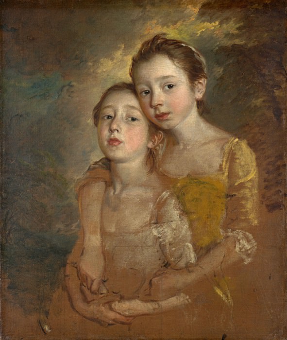 Thomas Gainsborough – The Painters Daughters with a Cat, Part 6 National Gallery UK