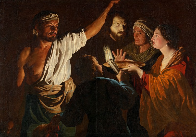 Matthias Stom – Salome receives the Head of John the Baptist, Part 6 National Gallery UK