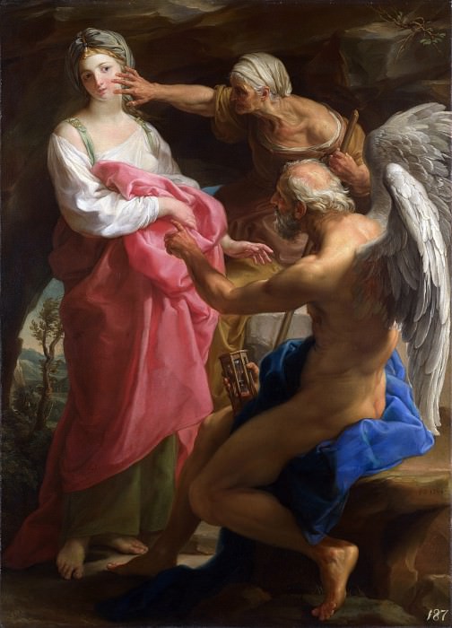 Pompeo Girolamo Batoni – Time orders Old Age to destroy Beauty, Part 6 National Gallery UK