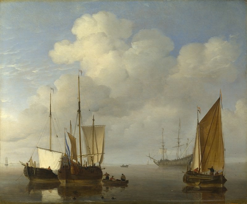 Willem van de Velde – Dutch Ships in a Calm, Part 6 National Gallery UK