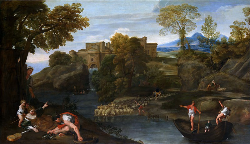 Domenichino – Landscape with a Fortified Town, Part 6 National Gallery UK