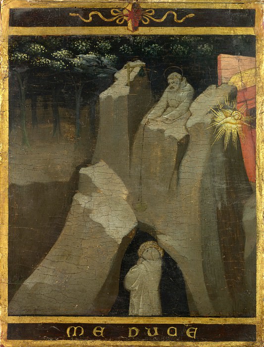 Workshop of Lorenzo Monaco – Saint Benedict in the Sacro Speco at Subiaco, Part 6 National Gallery UK