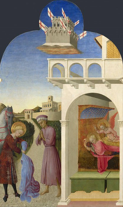 Sassetta – Saint Francis and the Poor Knight, and Franciss Vision, Part 6 National Gallery UK