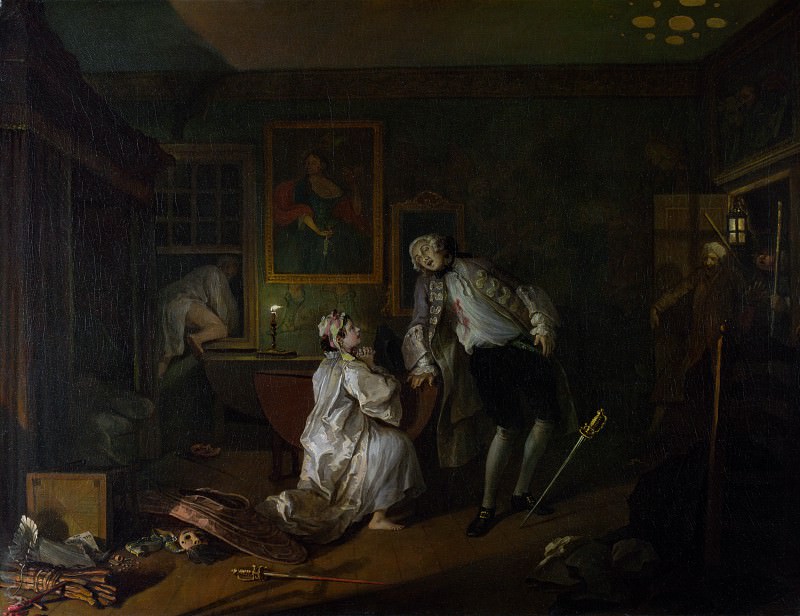 William Hogarth – Marriage A-la-Mode – 5, The Bagnio, Part 6 National Gallery UK