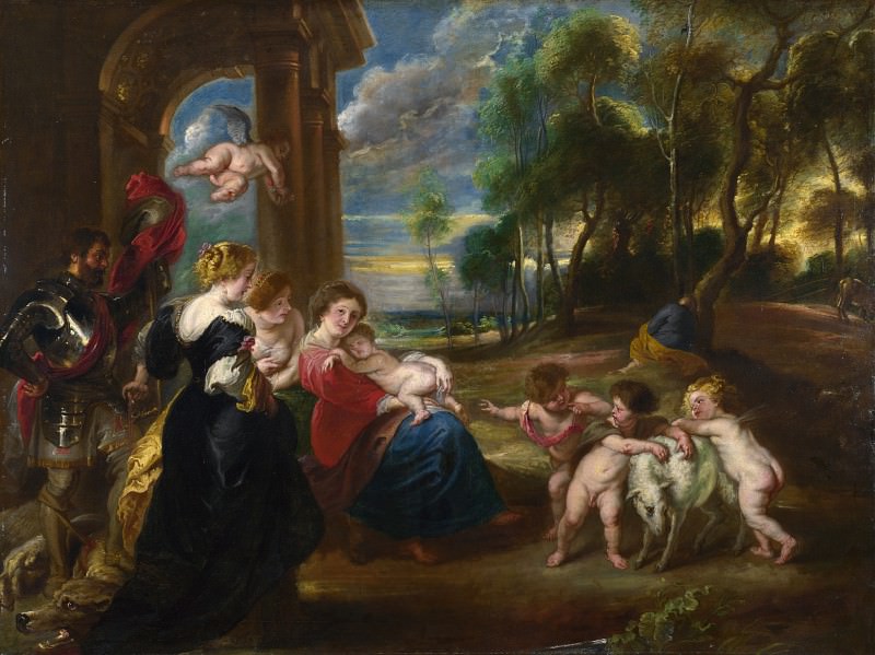 the Studio of Peter Paul Rubens – The Holy Family with Saints in a Landscape, Part 6 National Gallery UK