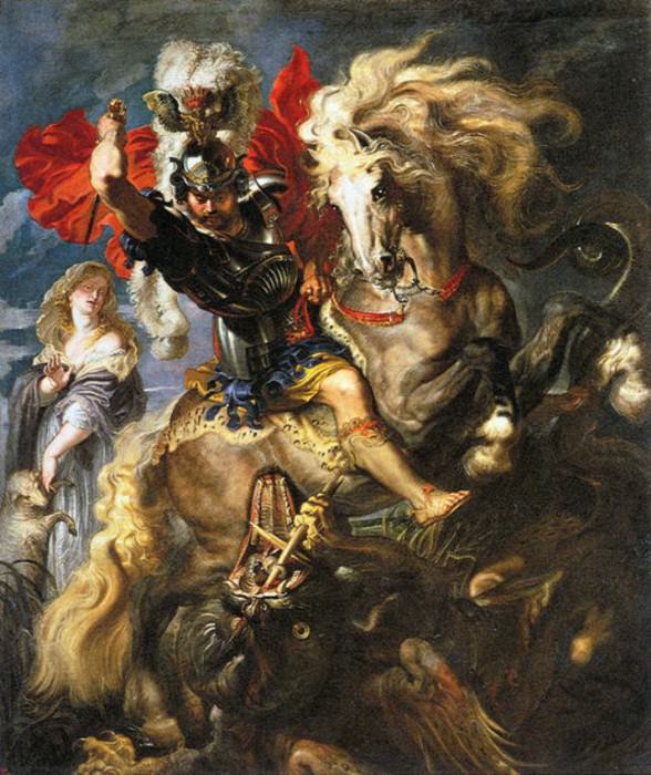 Lucha de San Jorge y el dragón, Peter Paul Rubens