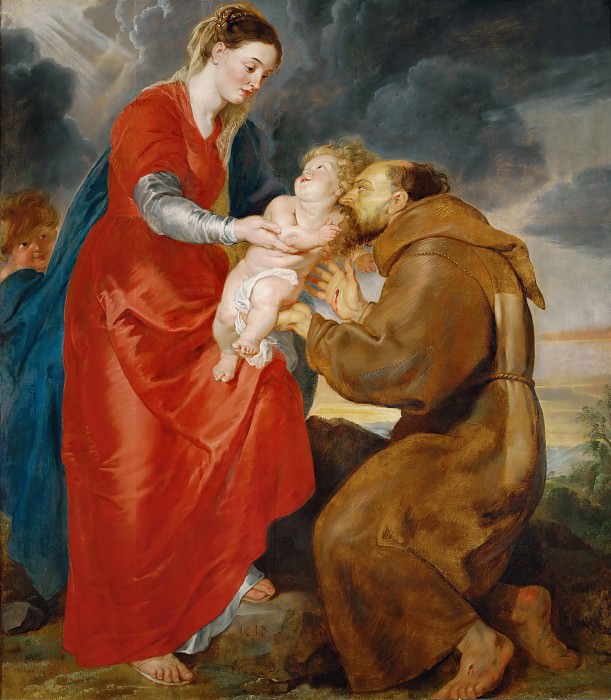 The Virgin presents the infant Jesus to Saint Francis, Peter Paul Rubens